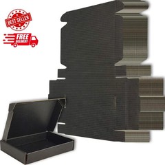 6x4x1 inches Small Shipping Boxes Set of 50 – Black Mailer Corrugated Cardboa…
