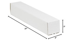 Partners Brand PM3337 Square Mailing Tubes, 3″ x 37″, Oyster White (Pack of 25)