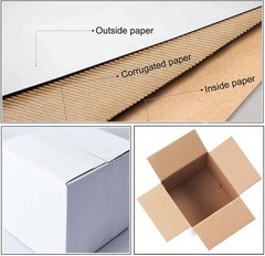 Calenzana 5x5x5 Inches Shipping Boxes Set of 25, White Corrugated Cardboard B…