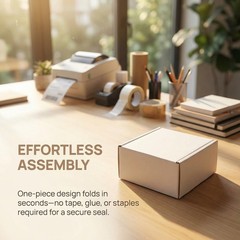 75 PCS 4x4x2 Inch Oyster White Corrugated Mailer Shipping Box Small Cardboard