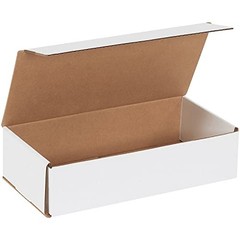 12x6x3 Corrugated Mailers, White, 50-Pack for Safe Shipping and Packaging