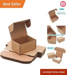 Sturdy Rippled Edge 10-Pack Shipping Boxes 6x4x3” – Easy Assembly & Stylish
