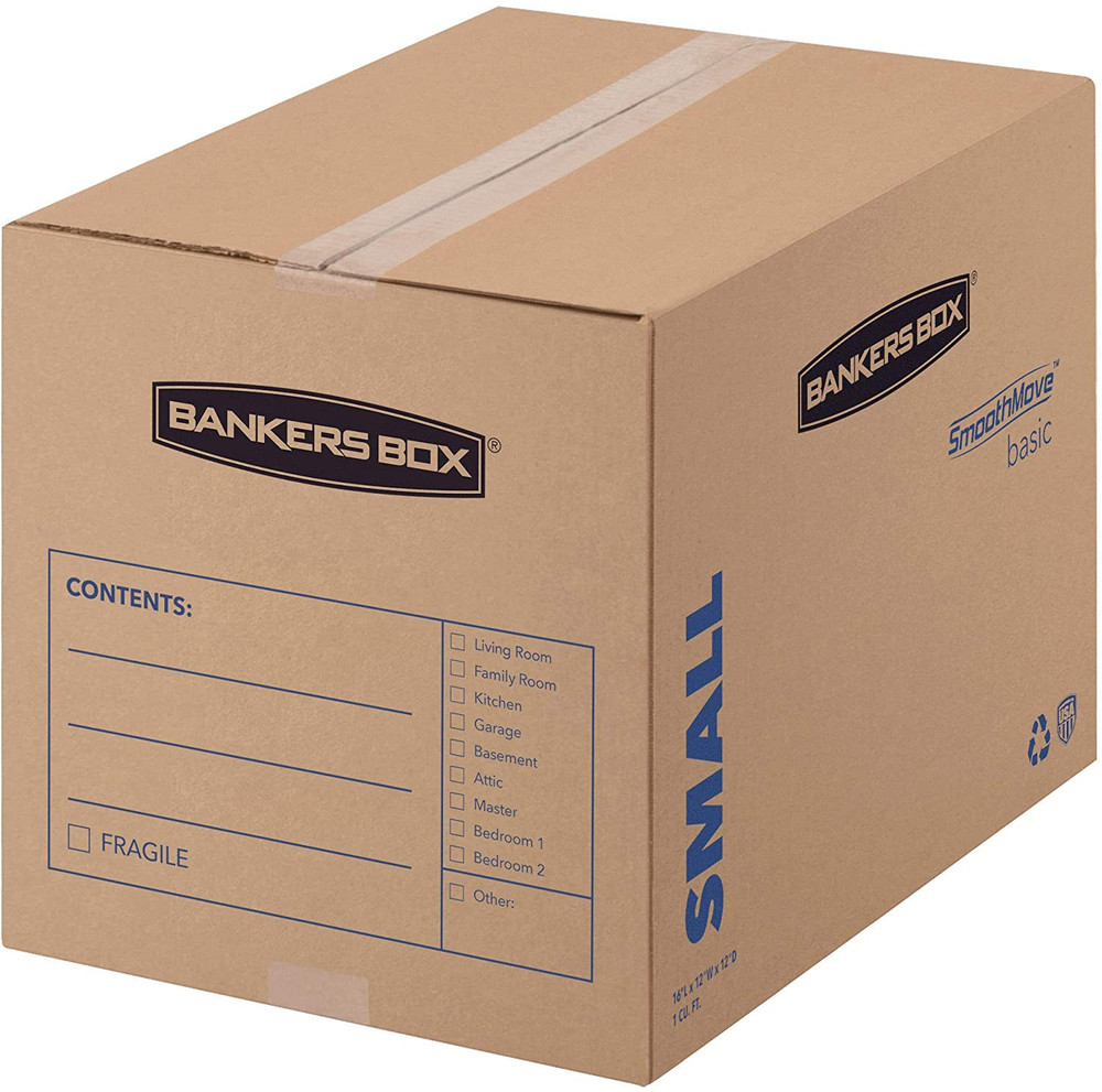 15-Pack Small Moving Boxes with Pre-Printed Labels – 16.5″x12.25″x12.67