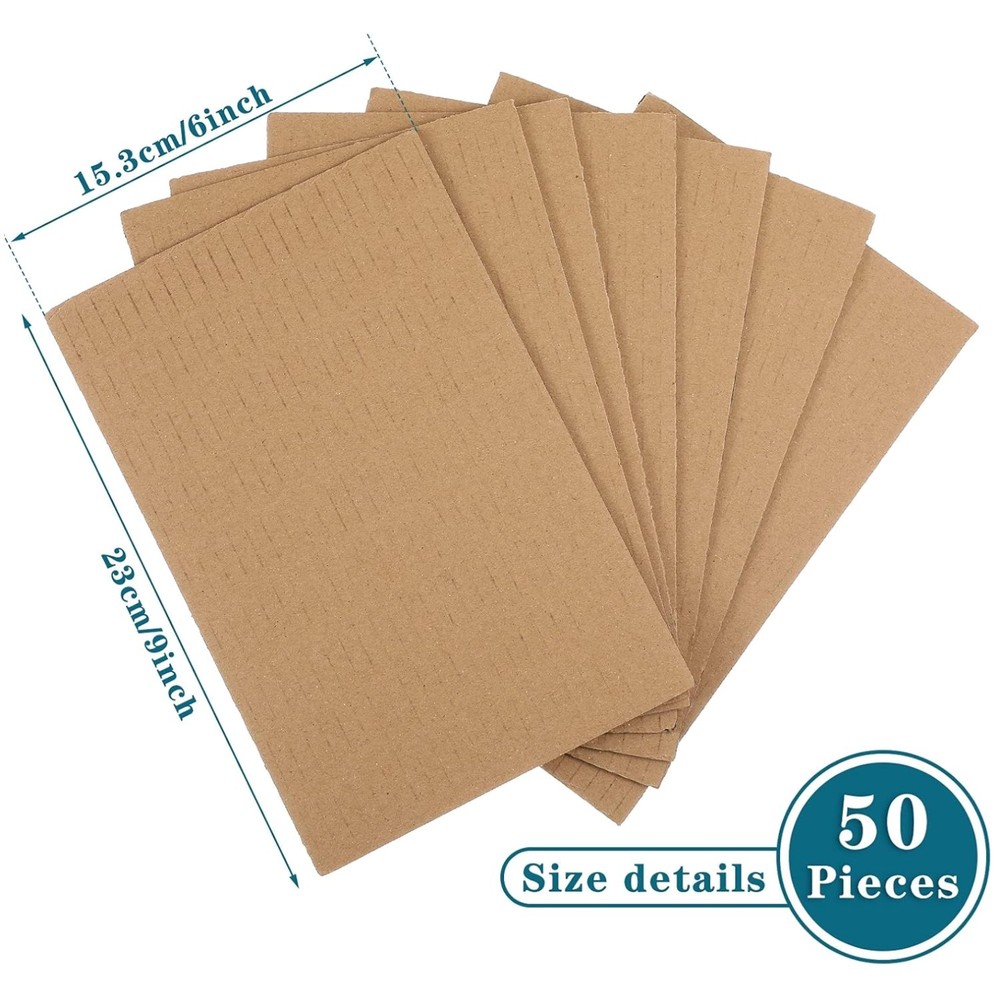 Corrugated Cardboard Squares for Shipping, 9×6 Inch, 50 Pack