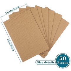 Corrugated Cardboard Squares for Shipping, 9×6 Inch, 50 Pack