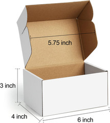 Shipping Boxes 6X4X3 Inches Small Mailing Boxes 25 Pack White Cardboard Corrugat
