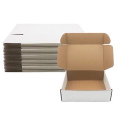 10x7x3 inch Shipping Boxes Set of 25,White Corrugated Cardboard Box for Mailing