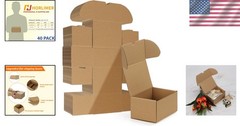 Set of 40 Recyclable 6x4x3 Shipping Boxes – Sturdy Cardboard for Small Business