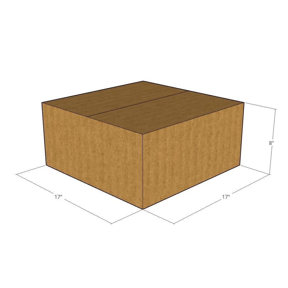 5 17x17x8 Kraft Brown Corrugated Shipping Boxes 32 ECT Single-Wall New