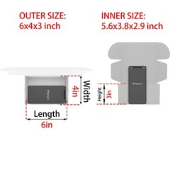 Lmuze 6x4x3 inches Small Shipping Boxes Set of 50 – Black Mailer Corrugated C…