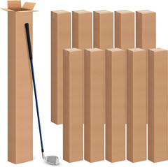 10 Pcs 4X4X48 Inch Tall Corrugated Cardboard Boxes, 4″L X 4″W X 48″H Golf Club S