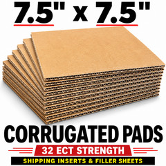 7.5 x 7.5 Corrugated Cardboard Pads 32 ECT 45 RPM Record Inserts