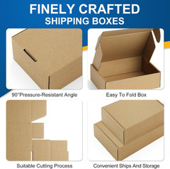 50 Pack 4X4X2 Small Shipping Boxes – Brown Corrugated Cardboard Mailer Boxes for