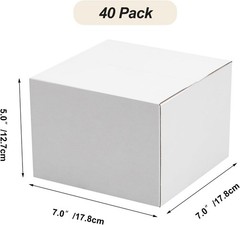 40 White Corrugated Shipping Boxes 7x7x5