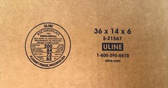 36″ x 14″ x 6″ CARDBOARD BOX – 200 lb – SINGLE BOX