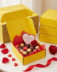50 PCS Yellow 6x4x2.36 Inch Small Corrugated Cardboard Shipping Mailer Box