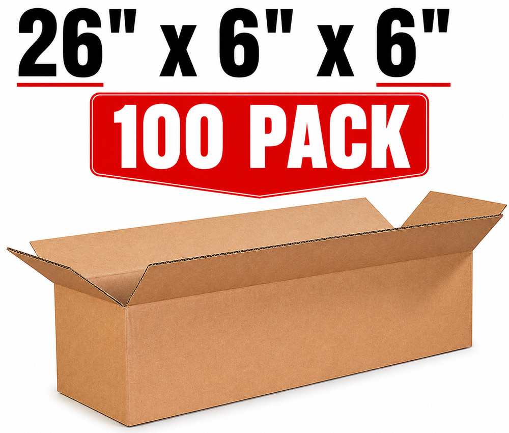 100 26x6x6 Cardboard Paper Boxes Mailing Packing Shipping Box Corrugated Carton
