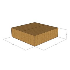 5 14x14x4 Kraft Brown Corrugated Shipping Boxes 32 ECT Single-Wall New