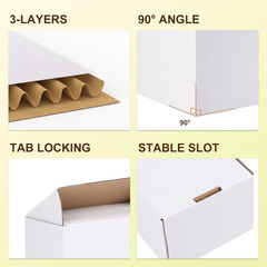 6X4X3 Shipping Boxes Set of 30, 6X4X3 White Corrugated Cardboard Box for Packagi