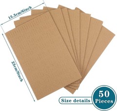 Corrugated Cardboard Squares for Shipping, 9×6 Inch, 50 Pack