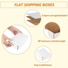 6x4x2 Shipping Boxes Set of 30, White Corrugated Cardboard Mailer Box for Pac…