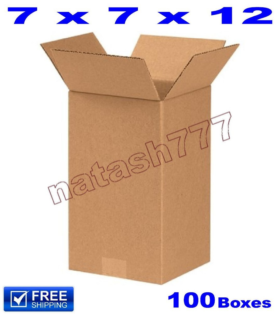 100 – 7x7x12 Cardboard Boxes 32ECT Mailing Packing Shipping Corrugated Carton
