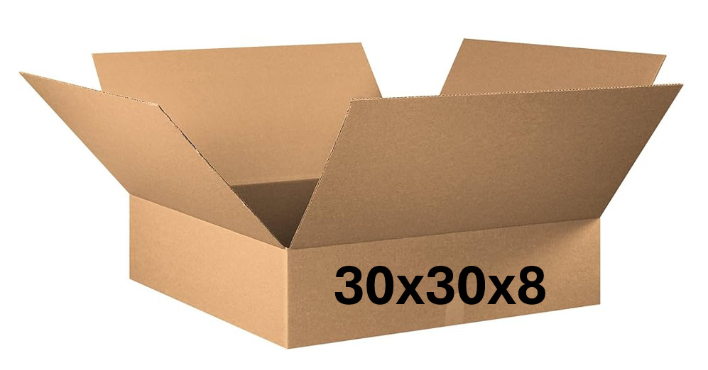 30″ x 30″ x 8″ CARDBOARD BOX – 200 lb – SINGLE BOX
