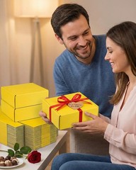 50 PCS Yellow 6x4x2.36 Inch Small Corrugated Cardboard Shipping Mailer Box