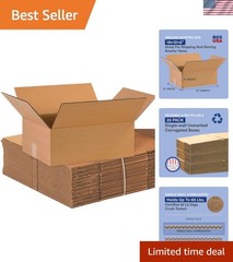 Bulk 25 Flat 16″ x 12″ x 6″ Corrugated Boxes – Ideal for All Your Packing Needs