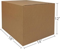 Durable Cardboard Moving Boxes – 10-Piece Set, 18″ x 14″ x 12″ for Packing Needs