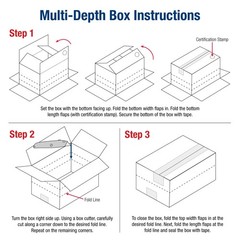 BMD11812 Multi-Depth Corrugated Boxes, 11 1/4″L x 8 3/4″W x 12″H, Kraft (Pack…