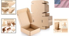 100 Pack Shipping Boxes 6 x 6 x 2 Inch Corrugated Cardboard Boxes Small Mailing