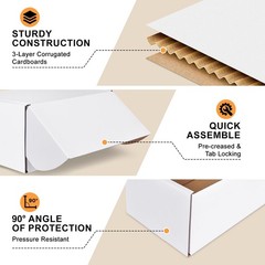 9x6x2 Inches Small Boxes, 2 Pack White Corrugated Cardboard Boxes, Recyclable…