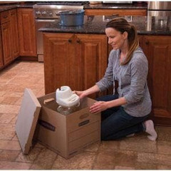 Medium Classic Moving Box 8 Pack, Reinforced Handles, Tape-Free Assembly, Box wi