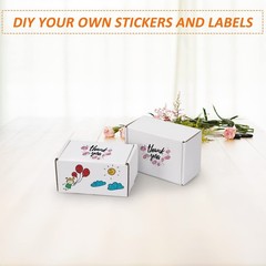 HORLIMER 6x4x3 inches Shipping Boxes Set of 25, White Corrugated Cardboard Bo…