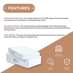 12 1/8 x 9 1/4 x 3″ White Corrugated Carrying Cases ECT-32B 10/Case