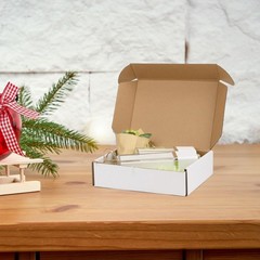 8x6x2 Inch Shipping Boxes 25 Pack White, Tab Lock Tuck Top Mailer Boxes for P…