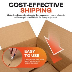 Multi-Depth Corrugated Shipping Boxes, 14″L x 12″W x 6″H, Pack of 5 – USA-Mad…