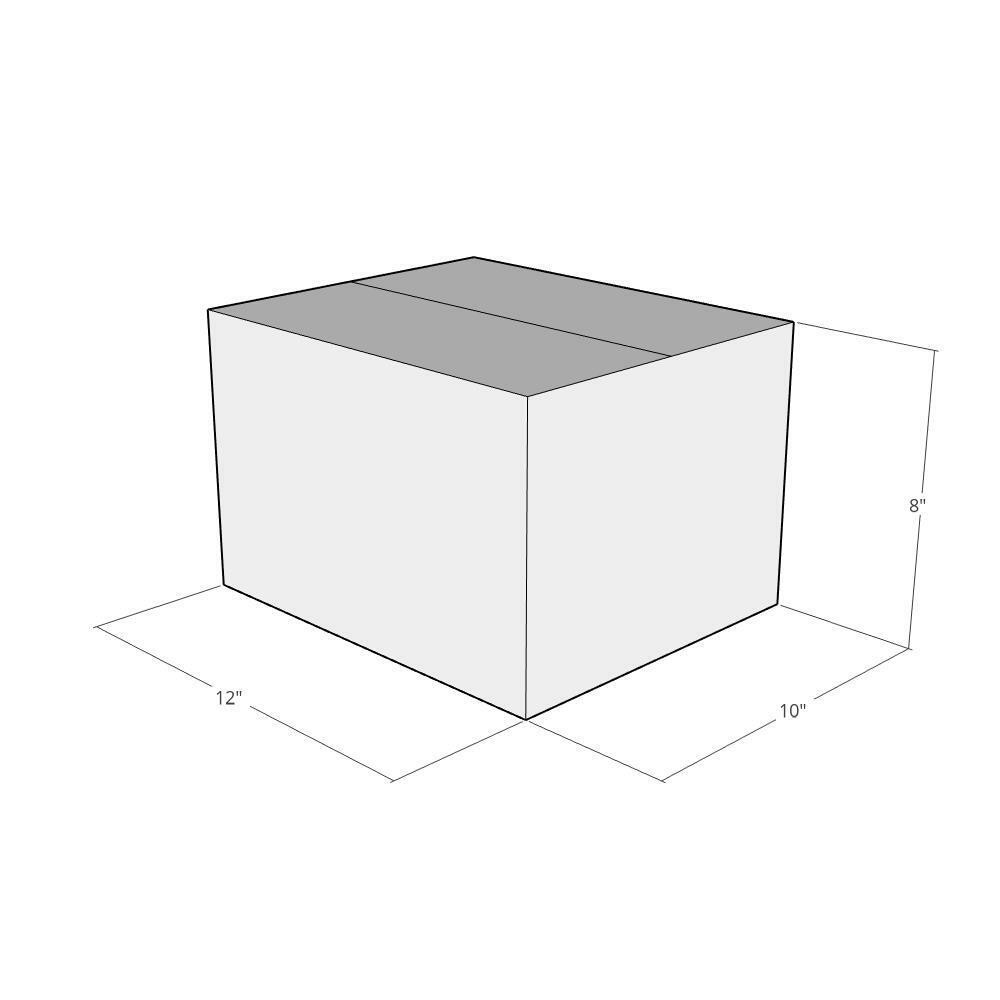 10 12x10x8 White Corrugated Shipping Boxes 44 ECT Single-Wall New