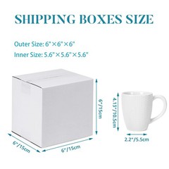 SPEPLA Shipping Boxes 6x6x6 Set of 6, White Corrugated Cardboard Box for Mail…