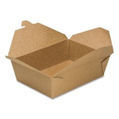 GEN Reclosable Kraft Take-Out Box, 76 oz, Brown, Paper, 200/Carton