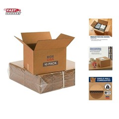Moving Boxes Medium 18″L x 14″W x 12″H 10-Pack | Corrugated Cardboard Box for…