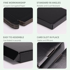 Black Corrugated Shipping Boxes 7x5x1In Pack 50 Cardboard Mailer Small Business