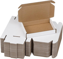 50 Pack 6X4X1 Inches Small White Corrugated Shipping Boxes for Mailing & Packing