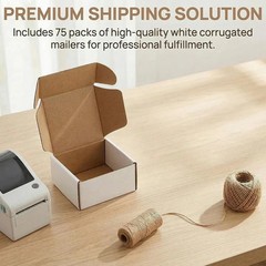 75 Pack Corrugated Shipping Boxes 4x4x2 Inches Recyclable, Crush Proof