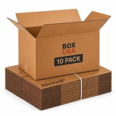 Large Corrugated Moving Boxes 23x17x12 – 10-Pack for Shipping, Packing, Storage