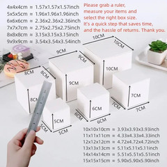 20/50Pcs Square Folding Kraft Paper Box Black White Cardboard Box for Packaging