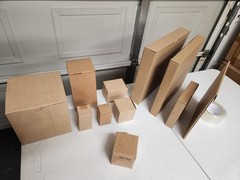 50pcs 6.5×6.5×1.3″ Thin Single-Ply Mailer Boxes Durable Tape-Free Eco-Friendly