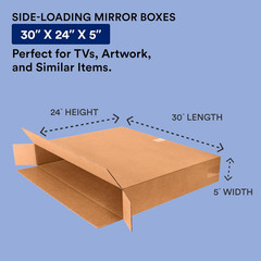 Moving Boxes, 30″L x 5″W x 24″H 10-Pack Large Side Loading Corrugated Cardboard