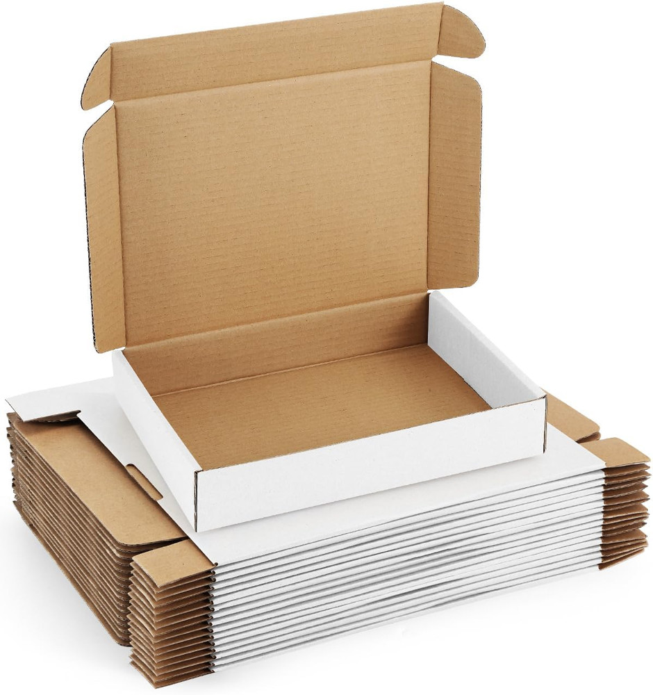 Shipping Boxes 6X4X3 Inches Small Mailing Boxes 25 Pack White Cardboard Corrugat